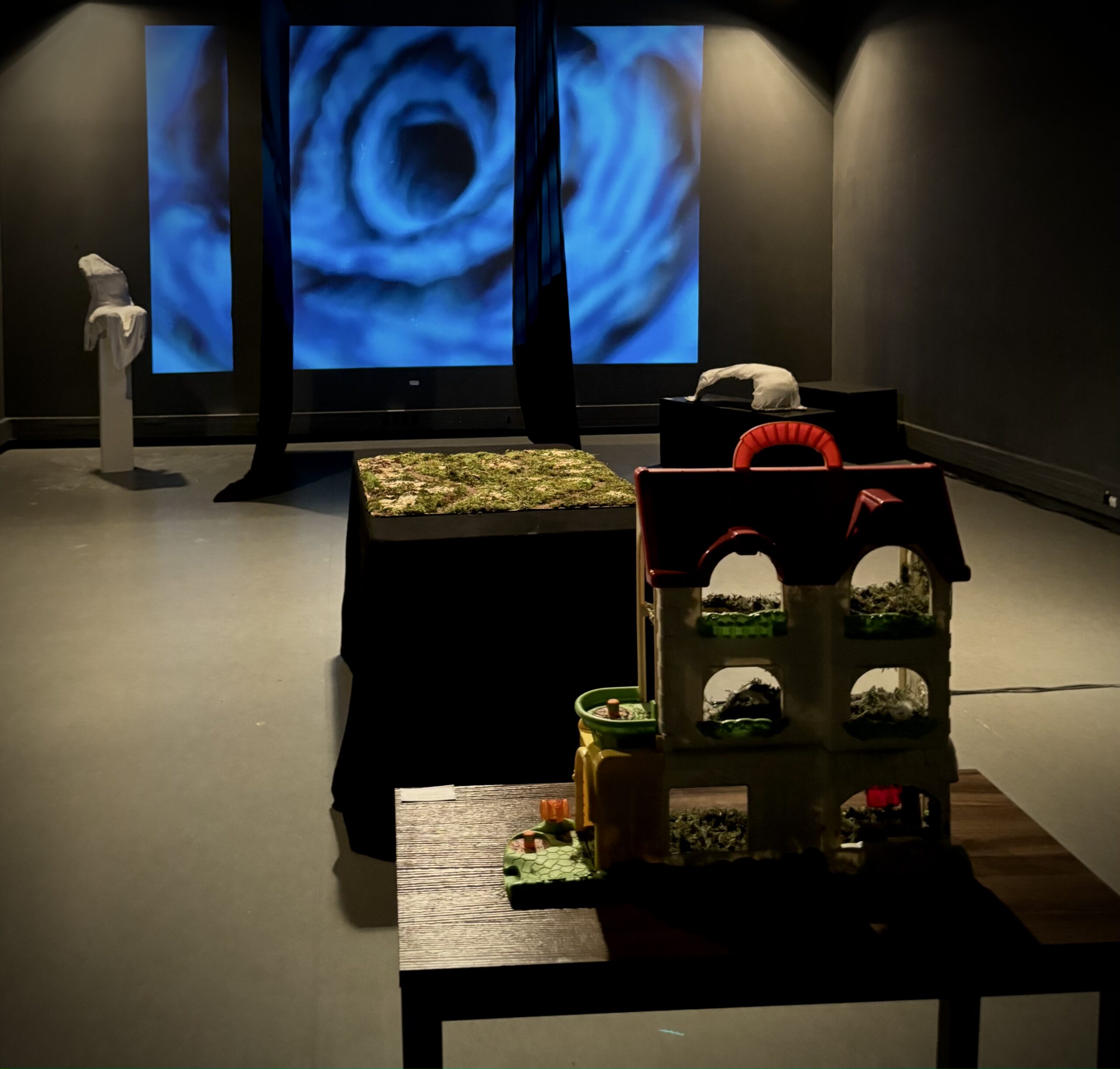 photo de l'Exposition collectives — Galerie Henri le moral, Rennes. de 2024, avec plusieurs artistes dont Solène Goget. vue de face.