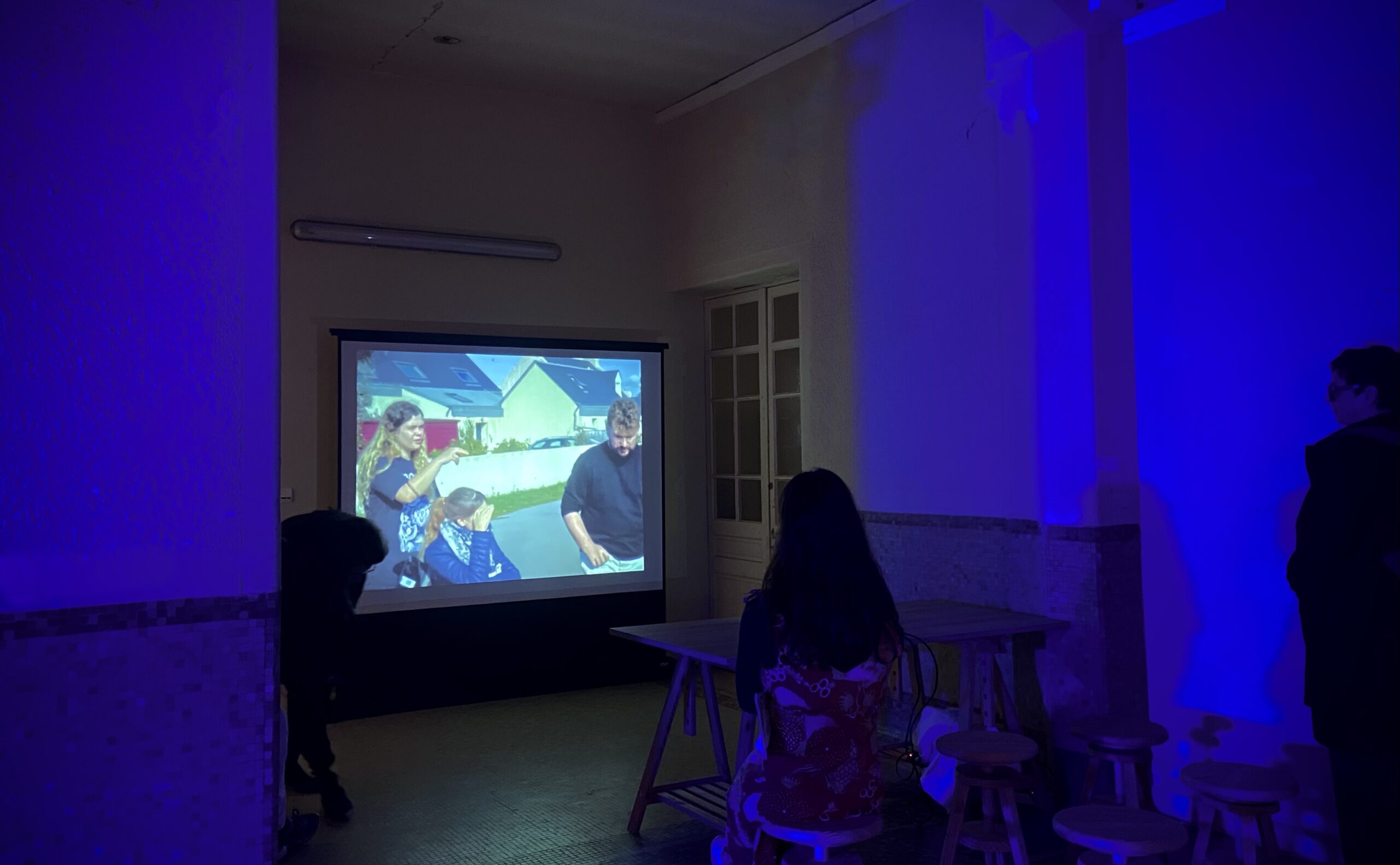 photo d'une des œuvres de l'exposition "trois jours a Groix". il s'agit d'une video-documentaire artistique. exposition avec Solène Goget.